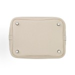 HERMES Picotin Lock 18 Silver buckle basket Bucket Bag Handbag 18 Women\'s Edition 10 Craie Milkshake White